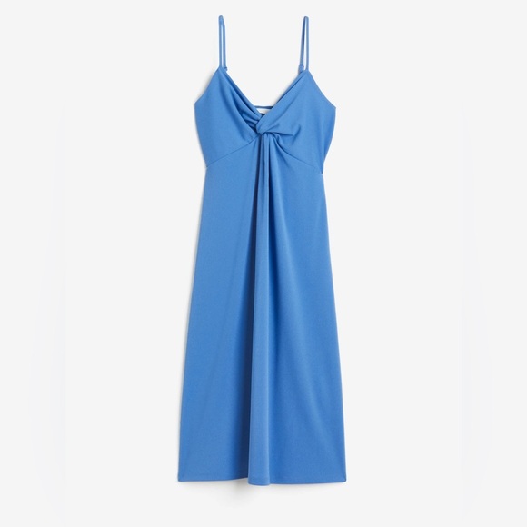 NWT H&M Blue Twist Front Dress (Med) - Picture 1 of 5